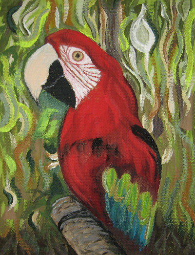 hand painted Portrait of  Makaw